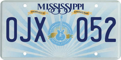 MS license plate OJX052