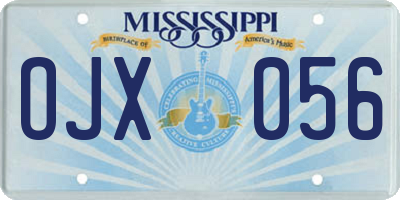 MS license plate OJX056