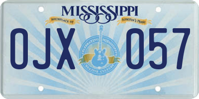 MS license plate OJX057