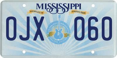 MS license plate OJX060
