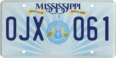 MS license plate OJX061