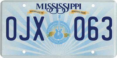 MS license plate OJX063