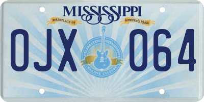 MS license plate OJX064
