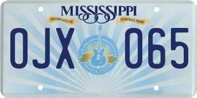 MS license plate OJX065