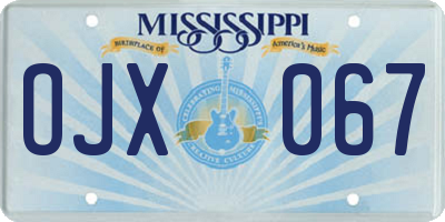MS license plate OJX067