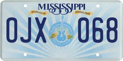 MS license plate OJX068
