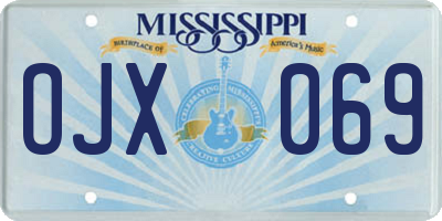 MS license plate OJX069