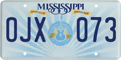 MS license plate OJX073