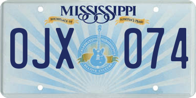 MS license plate OJX074