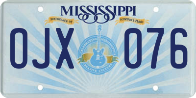 MS license plate OJX076