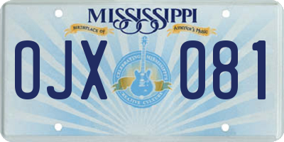 MS license plate OJX081