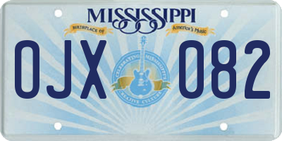 MS license plate OJX082