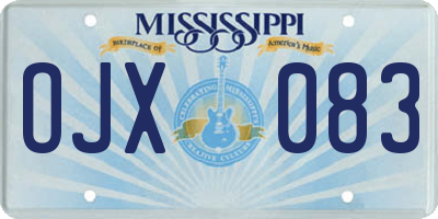 MS license plate OJX083