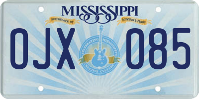 MS license plate OJX085