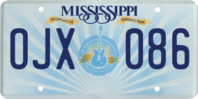 MS license plate OJX086