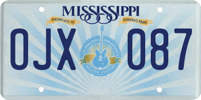 MS license plate OJX087