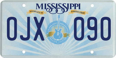 MS license plate OJX090