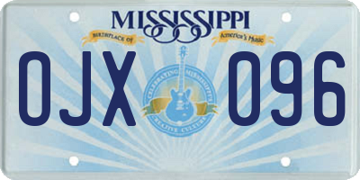 MS license plate OJX096