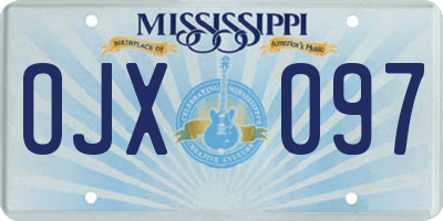 MS license plate OJX097