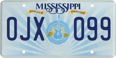MS license plate OJX099