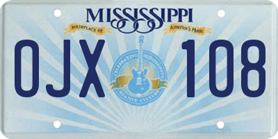 MS license plate OJX108