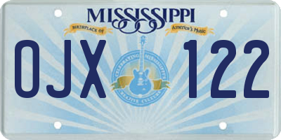 MS license plate OJX122