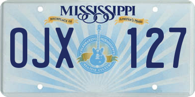 MS license plate OJX127