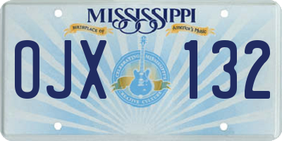 MS license plate OJX132