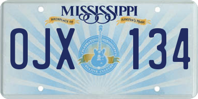 MS license plate OJX134