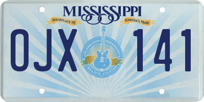 MS license plate OJX141