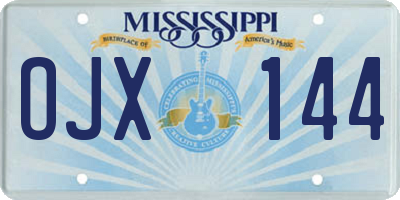 MS license plate OJX144