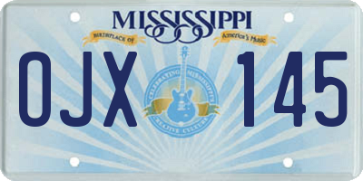 MS license plate OJX145