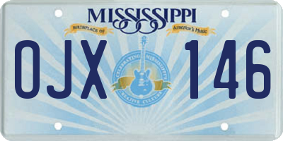 MS license plate OJX146