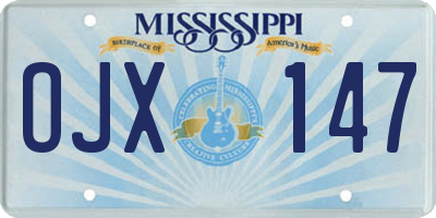MS license plate OJX147