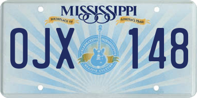 MS license plate OJX148