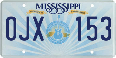 MS license plate OJX153