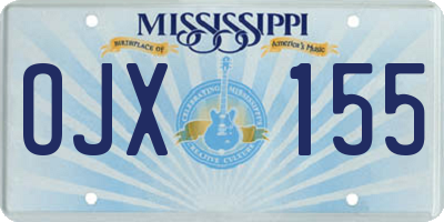 MS license plate OJX155