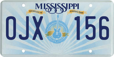 MS license plate OJX156