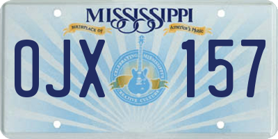MS license plate OJX157
