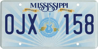 MS license plate OJX158