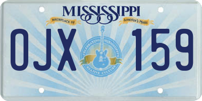 MS license plate OJX159
