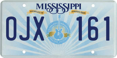 MS license plate OJX161