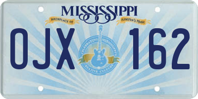 MS license plate OJX162