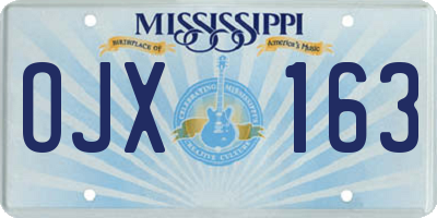 MS license plate OJX163