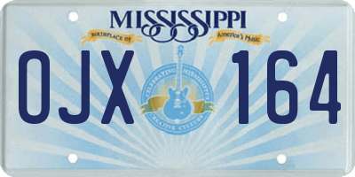 MS license plate OJX164