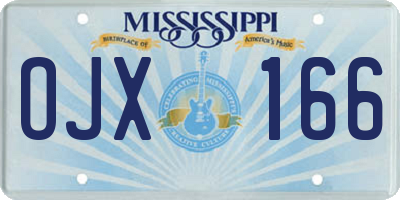 MS license plate OJX166