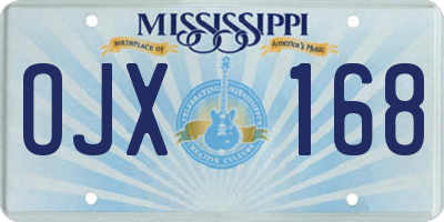 MS license plate OJX168