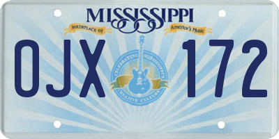MS license plate OJX172