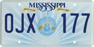 MS license plate OJX177