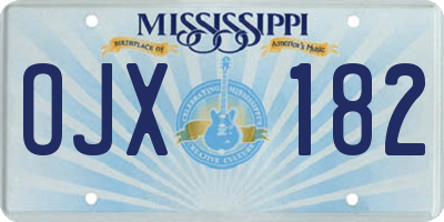 MS license plate OJX182